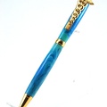 24kt Gold Slimline Twist Pen in Blue Acrylic